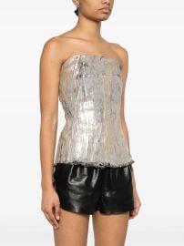 Rick Owens cracked-effect Bustier | Gold | FARFETCH at Farfetch